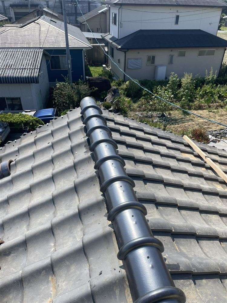 宇城市 壁ぎわの棟瓦の崩れ(施工後)